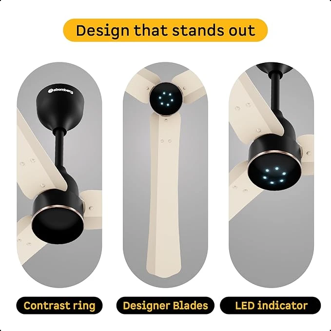 Atomberg Renesa Halo Smart Alexa Enabled 1200mm BLDC Ceiling Fan with Remote | BEE 5 star | High Air Delivery | Low noise | LED Speed Indicator | Sleek Design