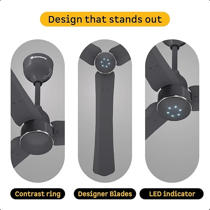 Atomberg Renesa Halo Smart Alexa Enabled 1200mm BLDC Ceiling Fan with Remote | BEE 5 star | High Air Delivery | Low noise | LED Speed Indicator | Sleek Design