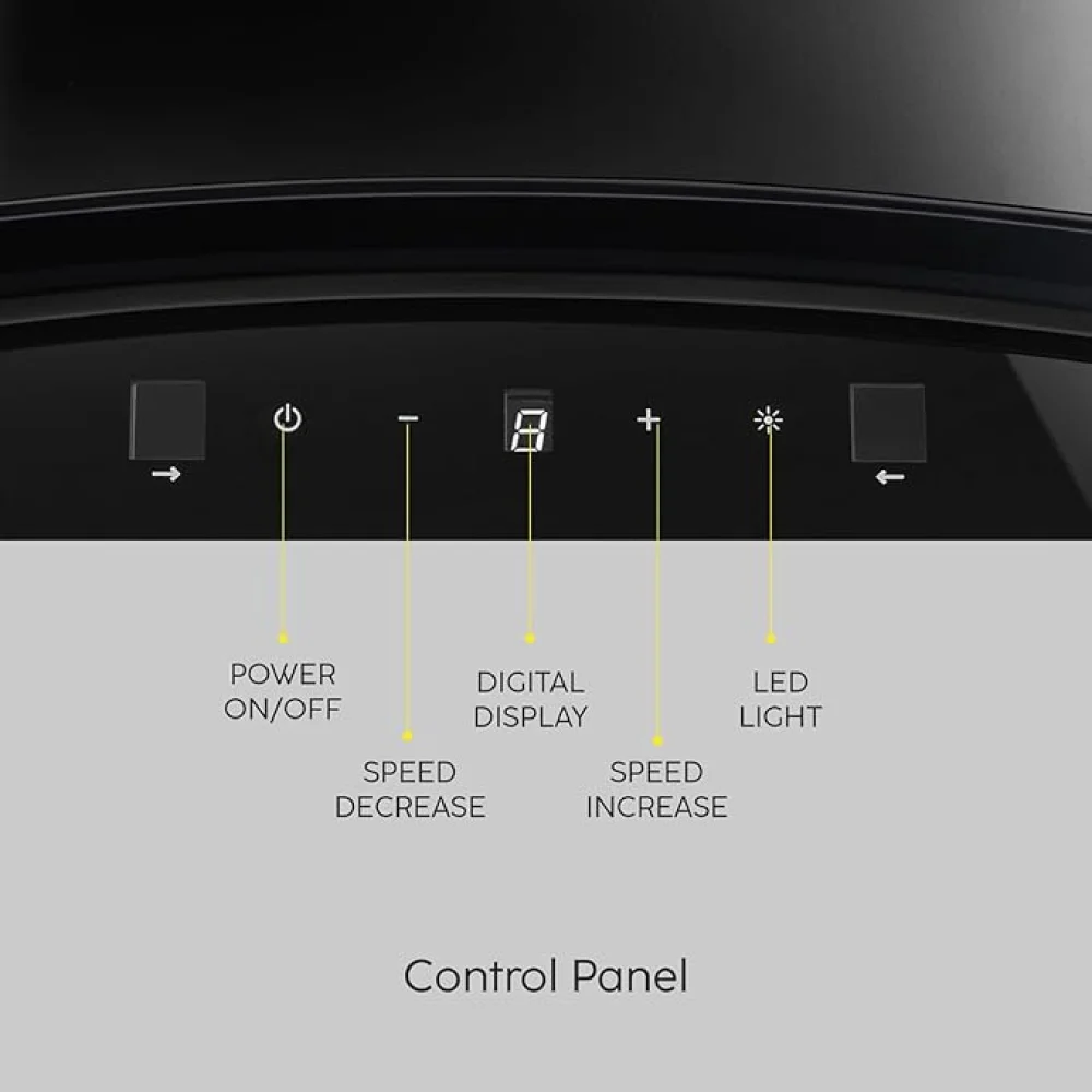 Glen Auto Clean Curved Glass Ductless Kitchen Chimney, Motion Sensor control with Digital Display 60CM Black 1200 CMH (CH6058DIBLAC60)