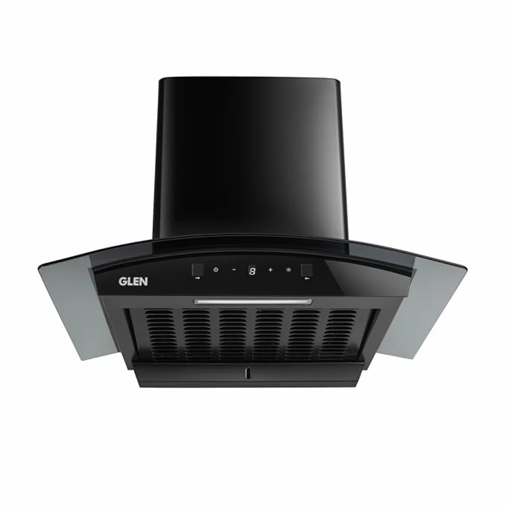 Glen Auto Clean Curved Glass Ductless Kitchen Chimney, Motion Sensor control with Digital Display 60CM Black 1200 CMH (CH6058DIBLAC60)