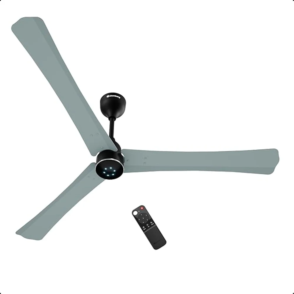Atomberg Renesa Halo Smart 1400mm BLDC Ceiling Fan with IoT & Remote | BEE 5 star | High Air Delivery | Low noise operation | LED Speed Indicator | Sleek Design