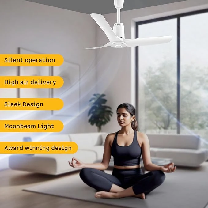 Atomberg Aris Contour Smart 900mm,1200mm Voice Controlled BLDC Ceiling Fan with Remote |BEE 5 star| Best-in-class Air Flow |Silent Operation| Designer Fan | Free Installation