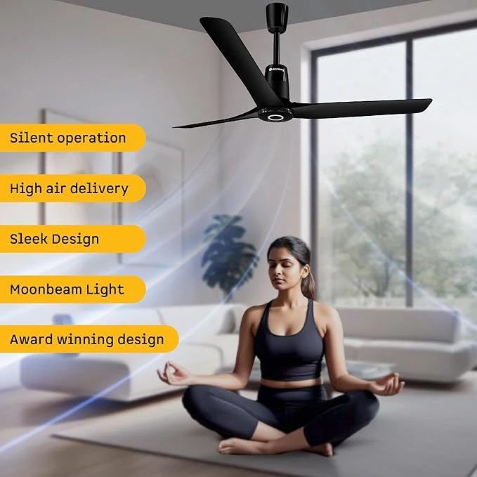 Atomberg Aris Contour Smart 900mm,1200mm Voice Controlled BLDC Ceiling Fan with Remote |BEE 5 star| Best-in-class Air Flow |Silent Operation| Designer Fan | Free Installation