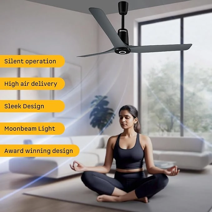Atomberg Aris Contour Smart 900mm,1200mm Voice Controlled BLDC Ceiling Fan with Remote |BEE 5 star| Best-in-class Air Flow |Silent Operation| Designer Fan | Free Installation