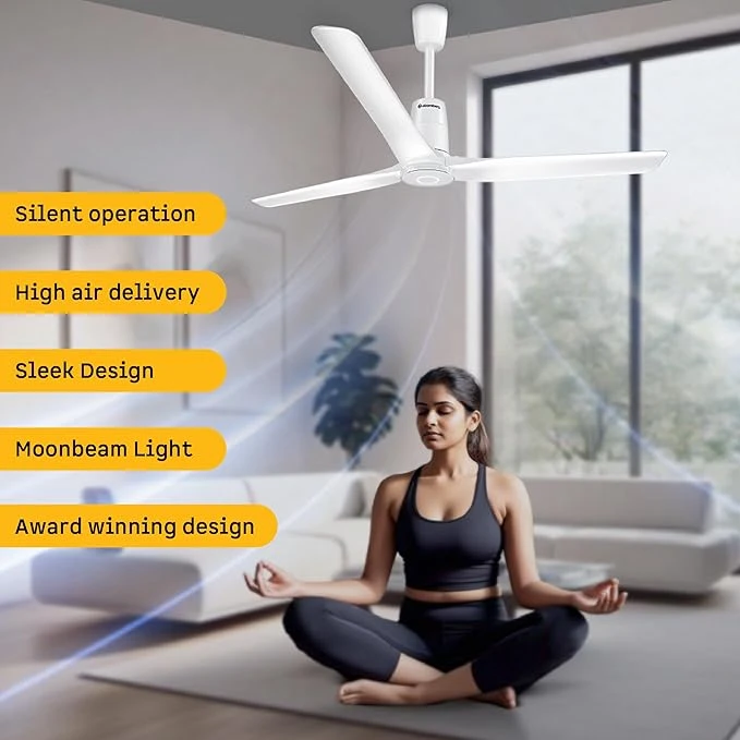Atomberg Aris Contour Smart 900mm,1200mm Voice Controlled BLDC Ceiling Fan with Remote |BEE 5 star| Best-in-class Air Flow |Silent Operation| Designer Fan | Free Installation
