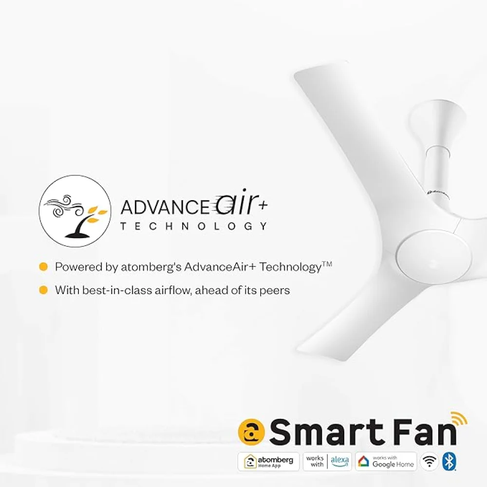 Atomberg Aris Starlight Smart 900mm,1200mm,1400mm BLDC Ceiling Fan |BEE 5 Star|Advance Air+ Technology| Silent Operation | Award Winning Design | LED Underlight | Free Installation