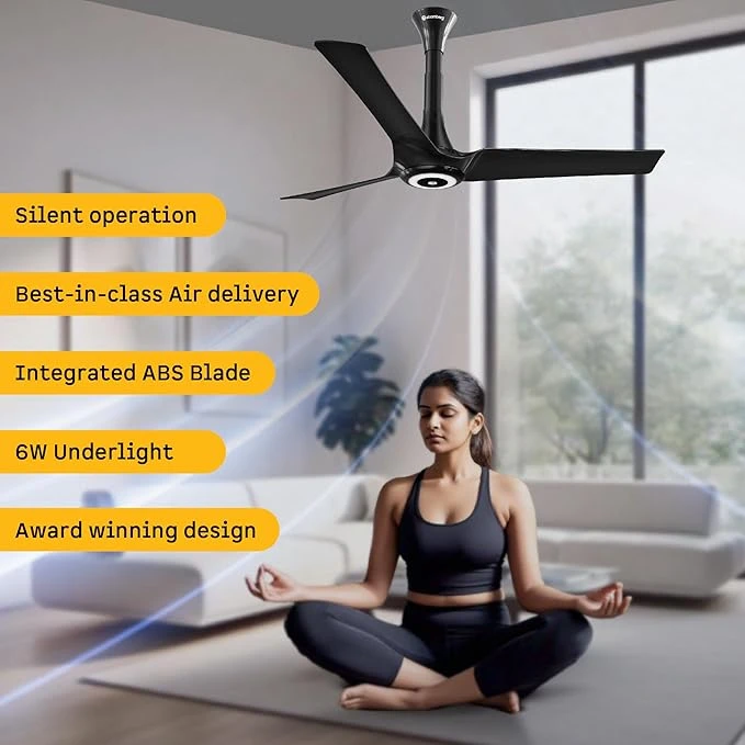 Atomberg Aris Starlight Smart 900mm,1200mm,1400mm BLDC Ceiling Fan |BEE 5 Star|Advance Air+ Technology| Silent Operation | Award Winning Design | LED Underlight | Free Installation