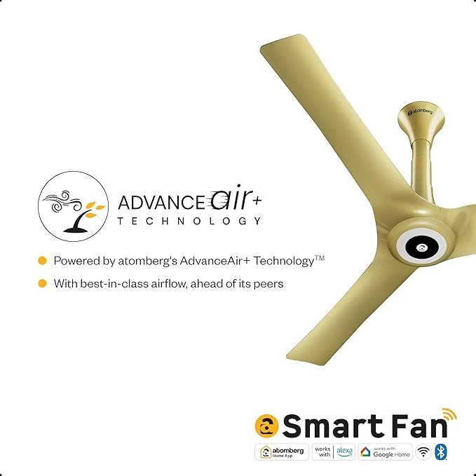 Atomberg Aris Starlight Smart 900mm,1200mm,1400mm BLDC Ceiling Fan |BEE 5 Star|Advance Air+ Technology| Silent Operation | Award Winning Design | LED Underlight | Free Installation