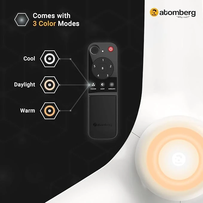 Atomberg Aris Starlight Smart 900mm,1200mm,1400mm BLDC Ceiling Fan |BEE 5 Star|Advance Air+ Technology| Silent Operation | Award Winning Design | LED Underlight | Free Installation