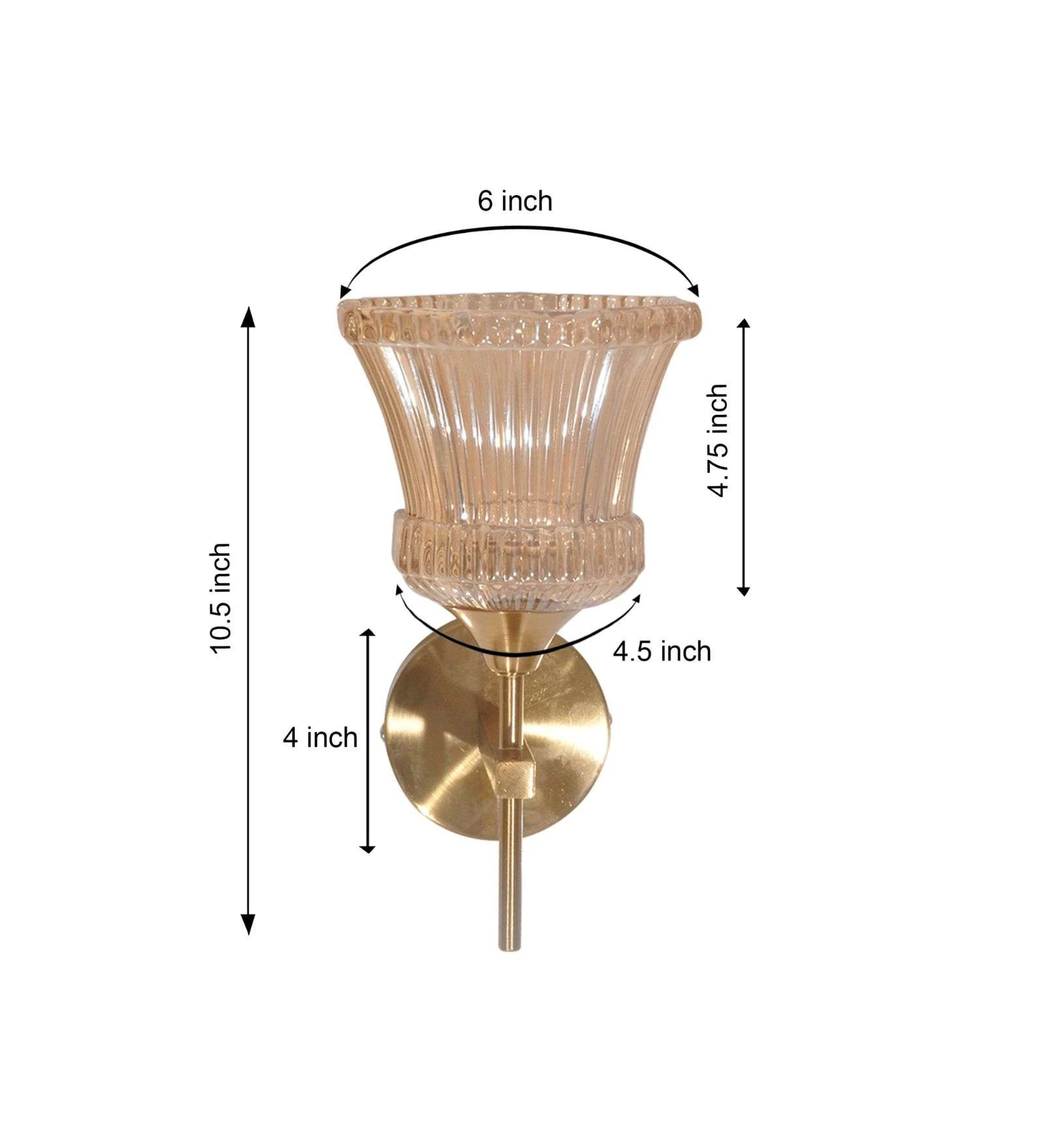 Victorian Wall Shade Amber Glass Wall Light