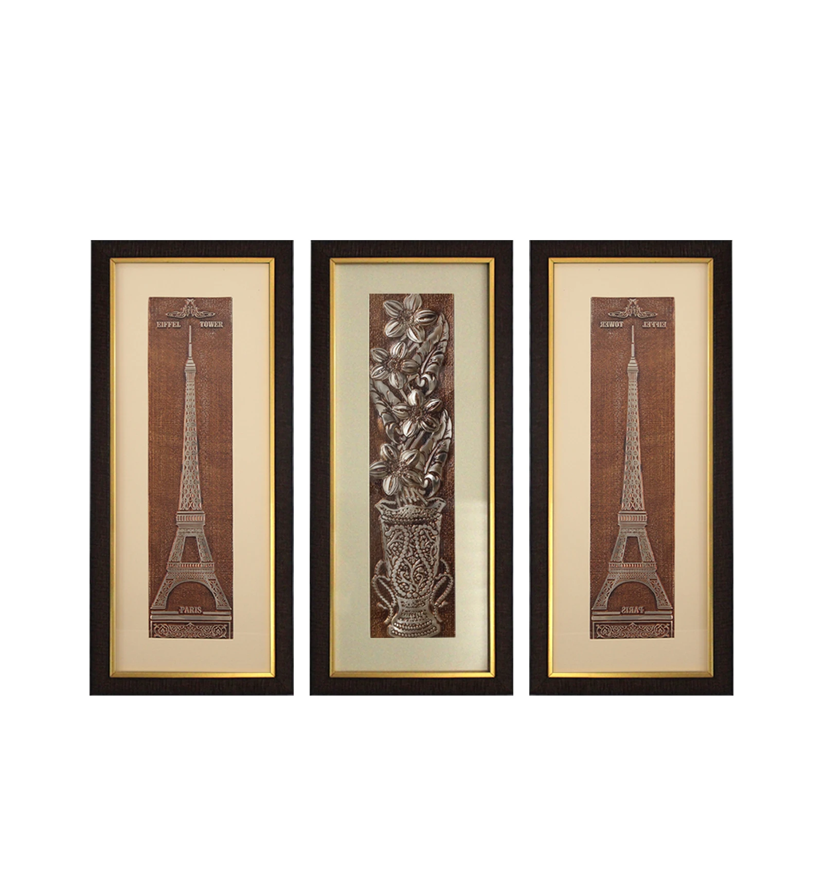 Eiffel Tower And Flower Wall Painting