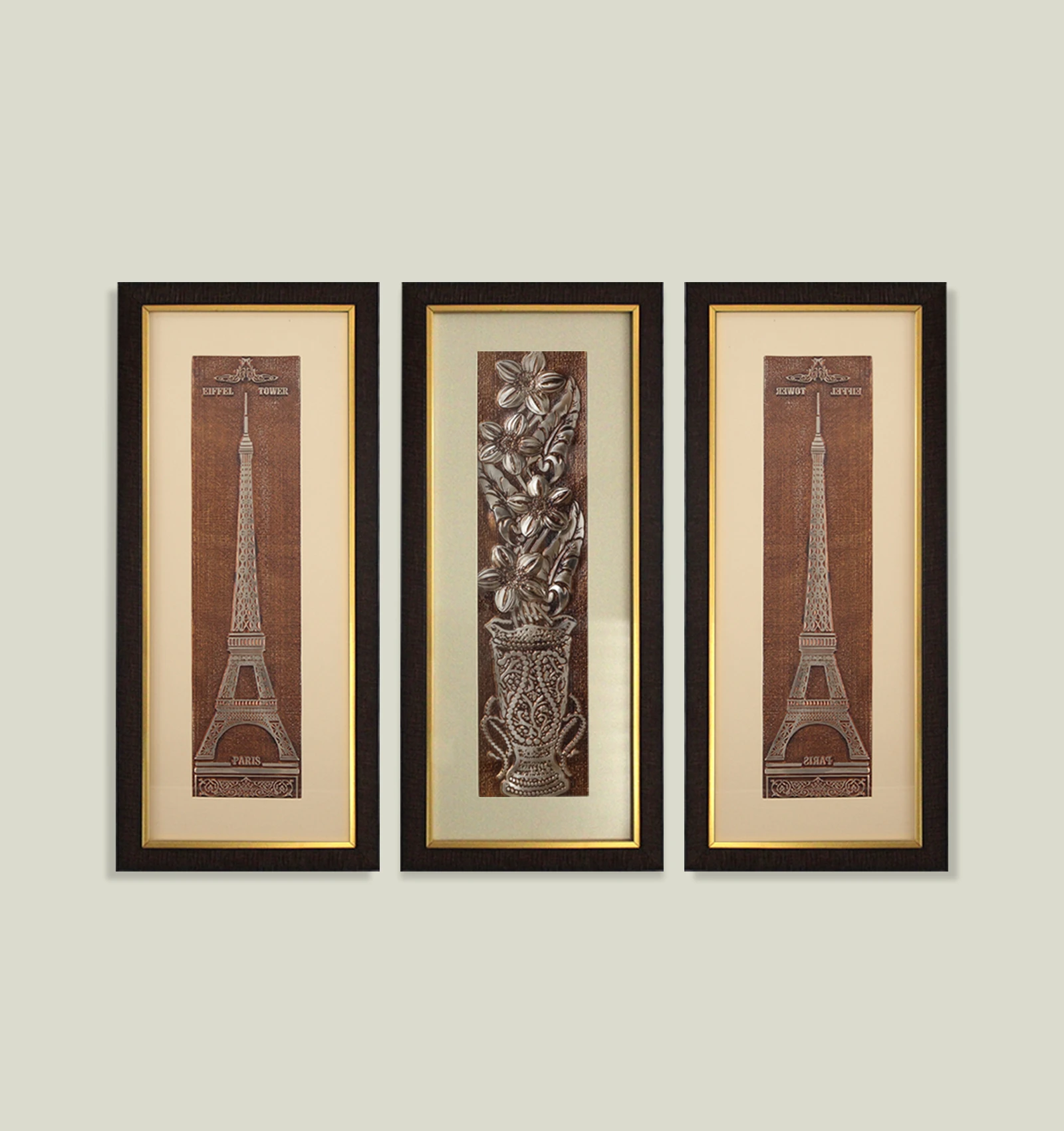 Eiffel Tower And Flower Wall Painting