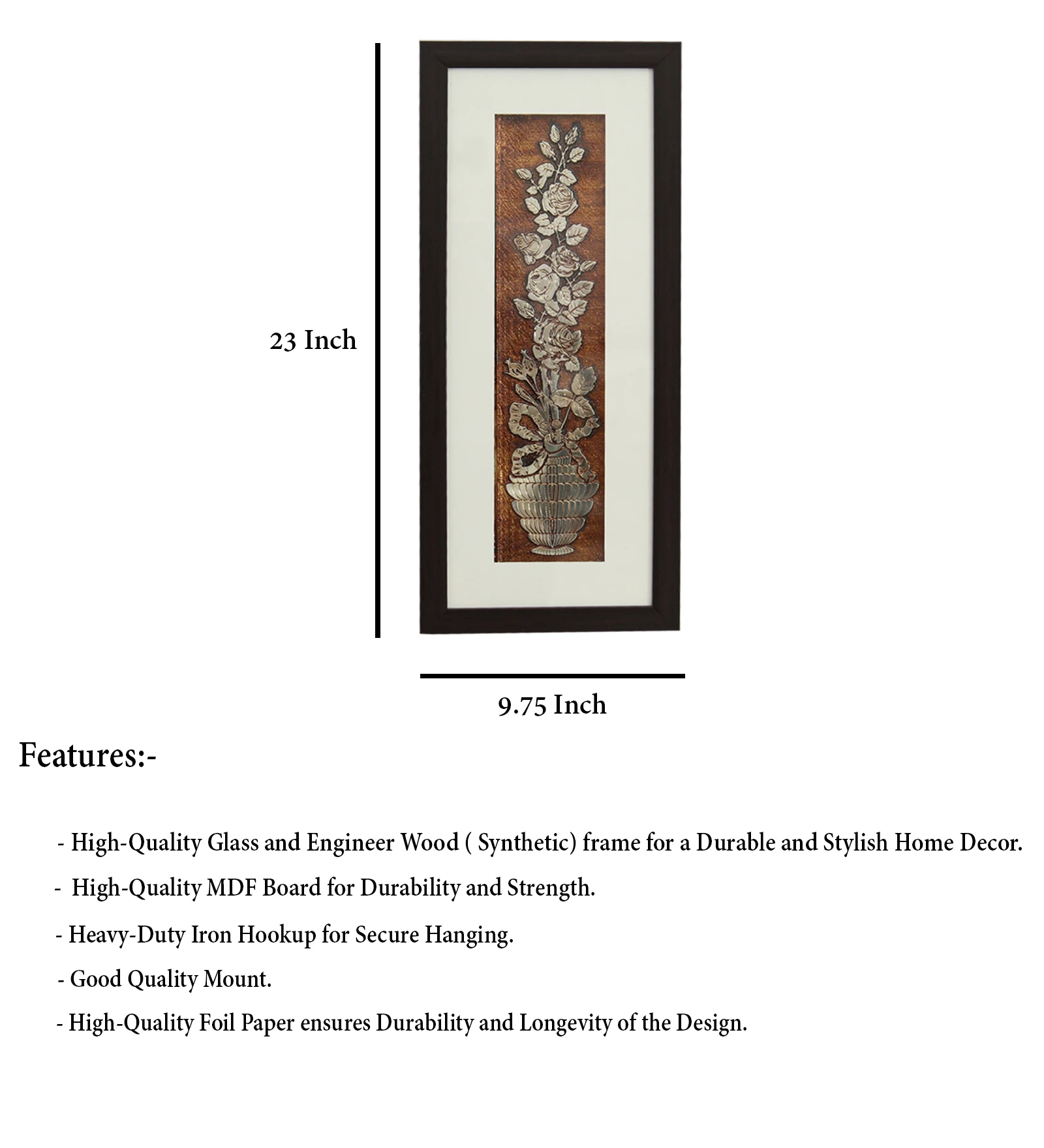 Rose Flower Painting Bouquet Wall Decor Foil Embossed Painting