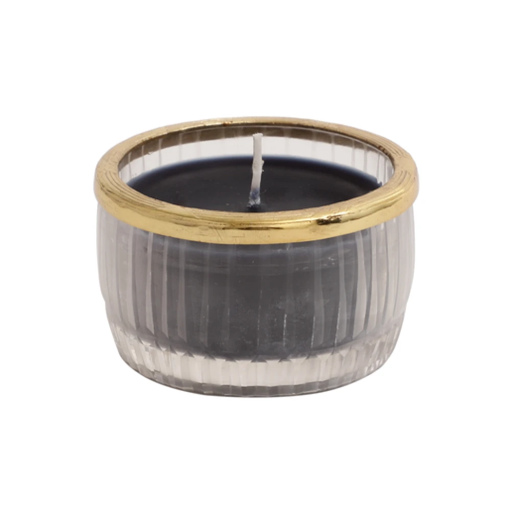 Snowy whisper scented candle glass jar with Golden Ring