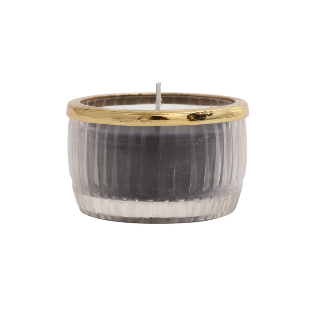 Snowy whisper scented candle glass jar with Golden Ring