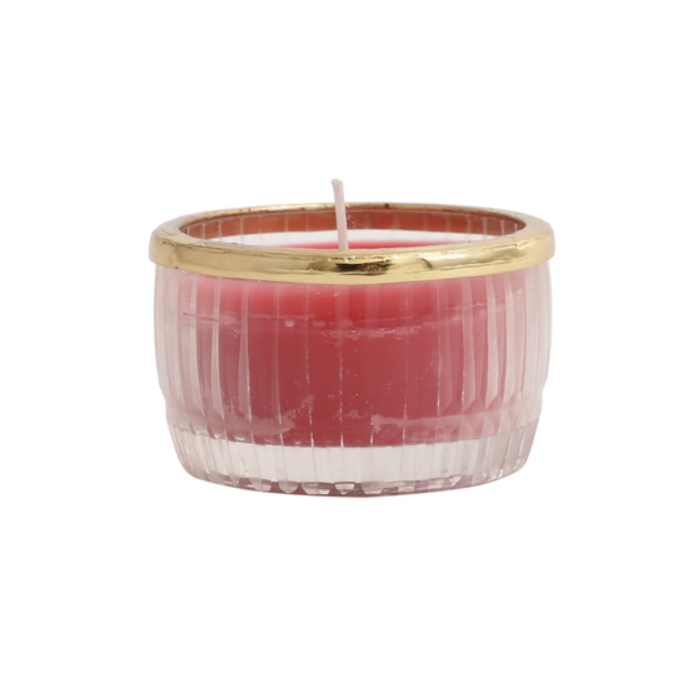 Snowy whisper scented candle glass jar with Golden Ring