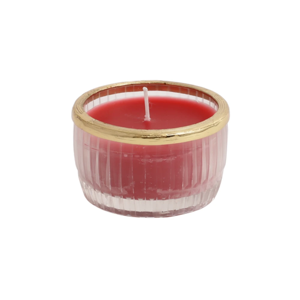 Snowy whisper scented candle glass jar with Golden Ring