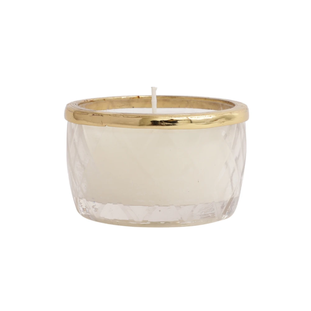 Black velvet Scented candle jar with Golden Ring