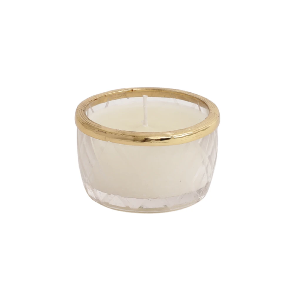 Black velvet Scented candle jar with Golden Ring