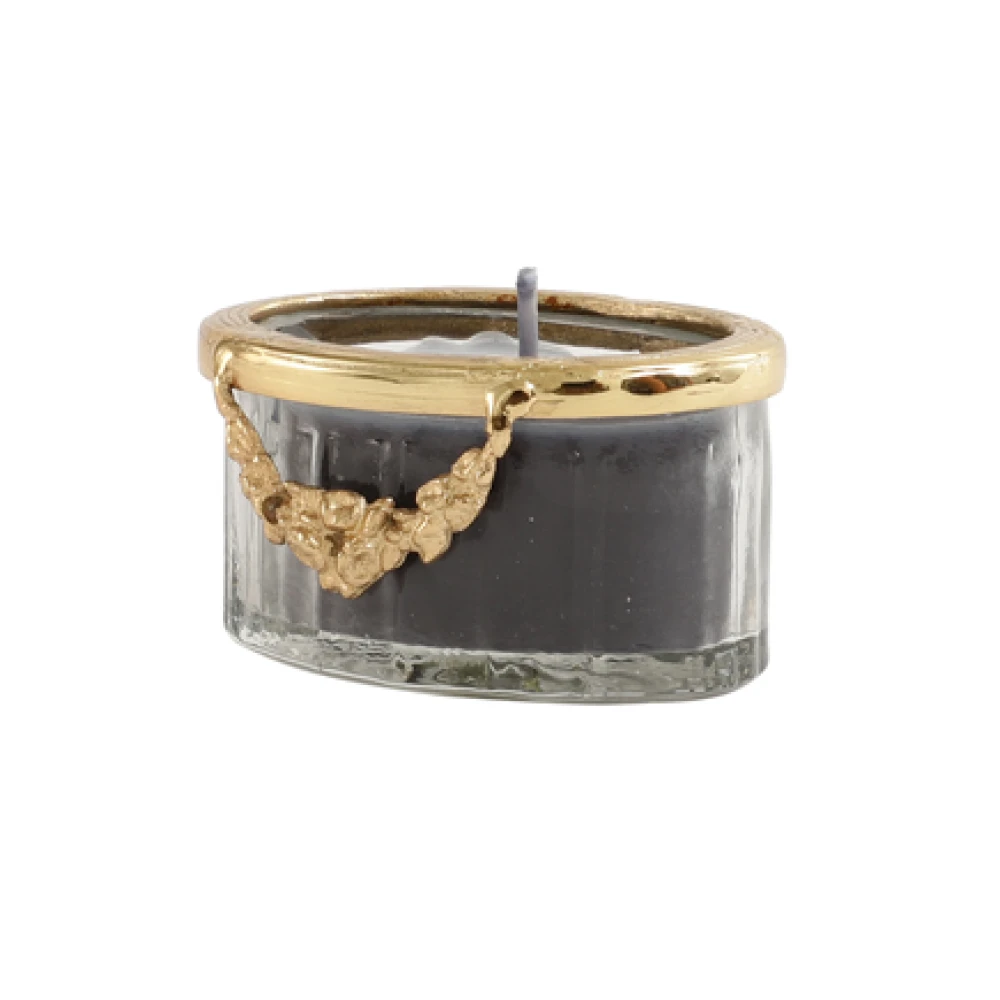 snowy whisper white scented candle jar with Golden Ring