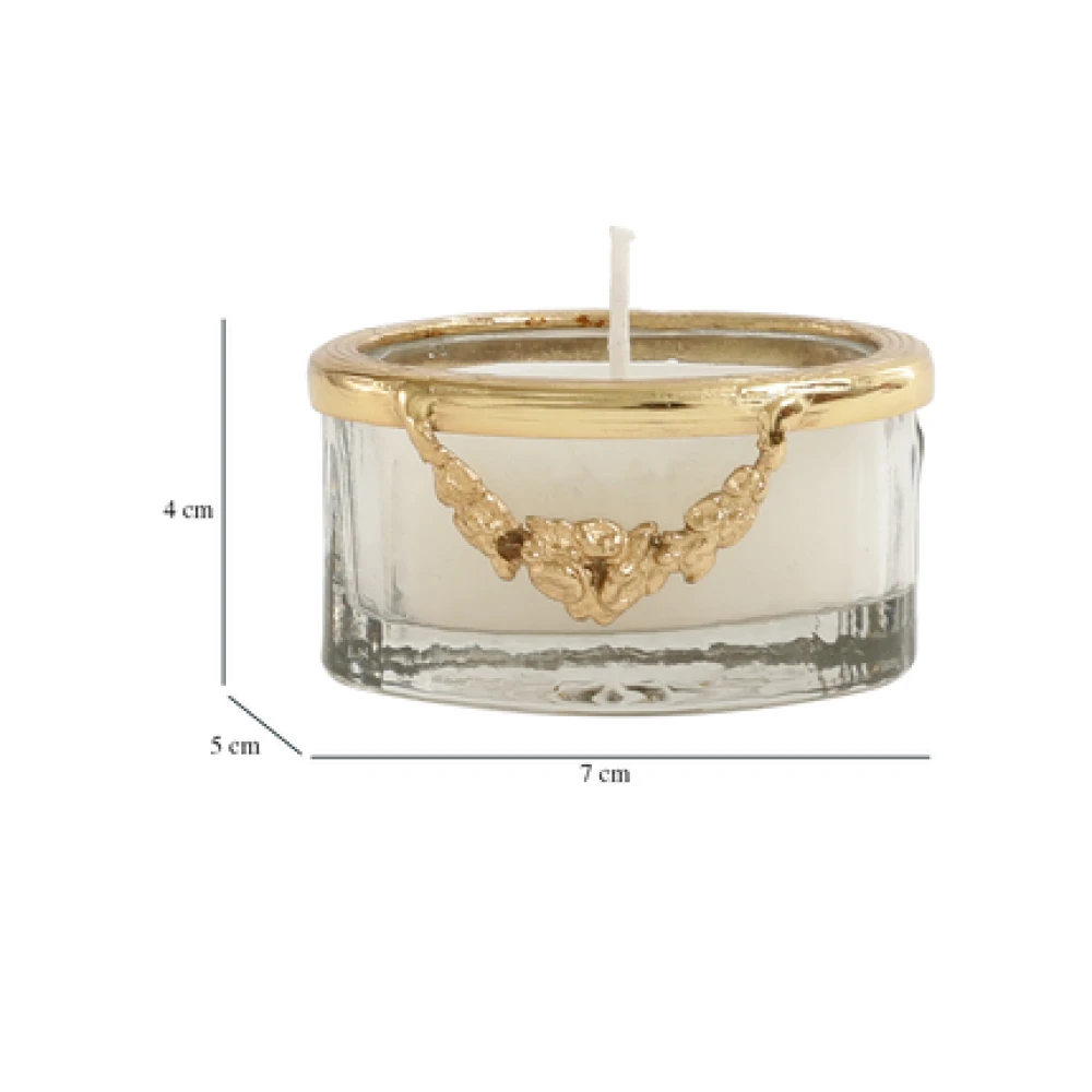 snowy whisper white scented candle jar with Golden Ring