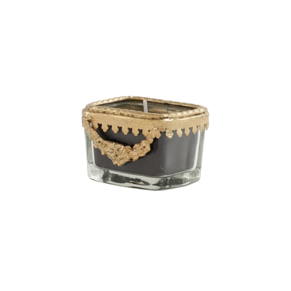 snowy whisper white scented candle glass jar with Golden Ring