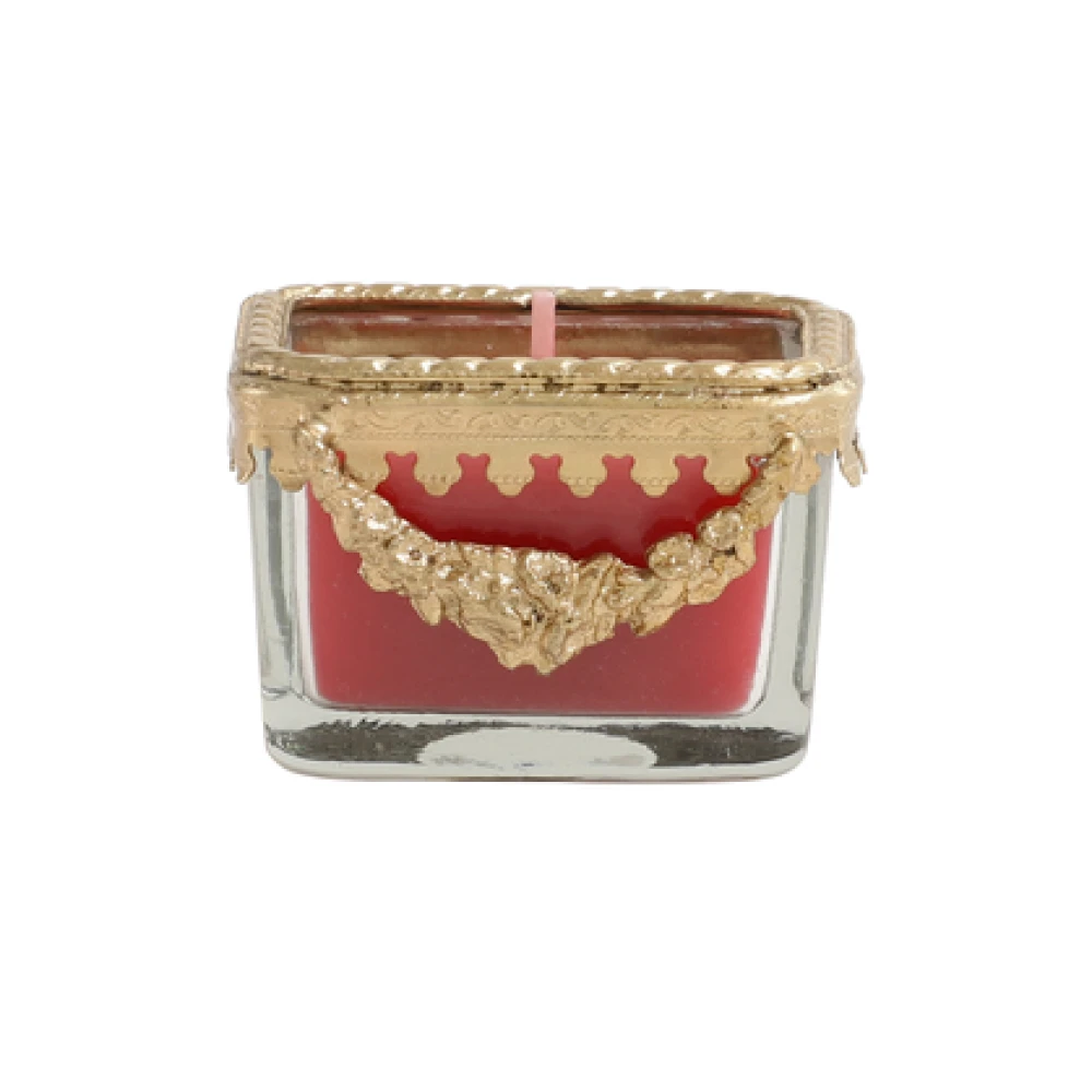 snowy whisper white scented candle glass jar with Golden Ring