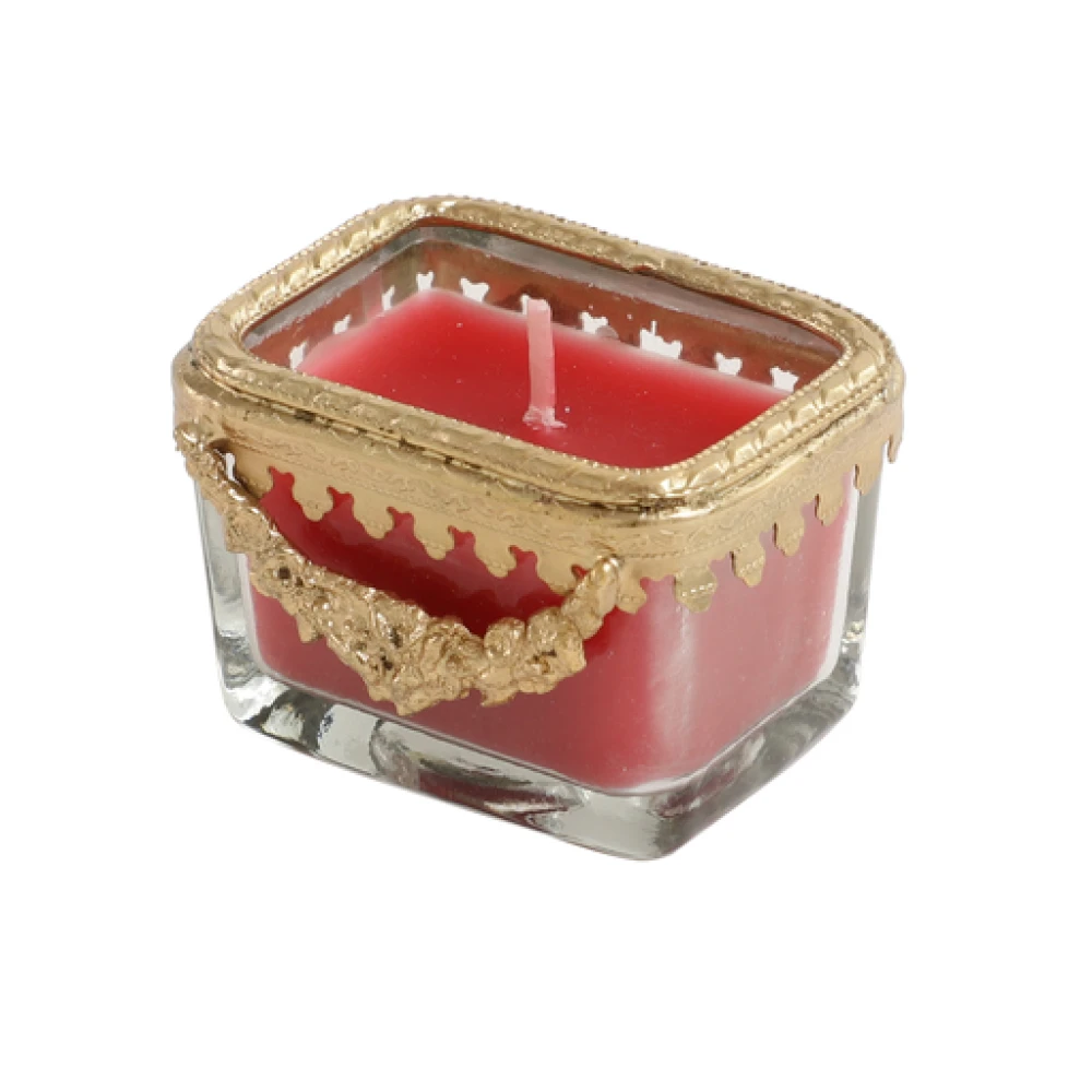snowy whisper white scented candle glass jar with Golden Ring