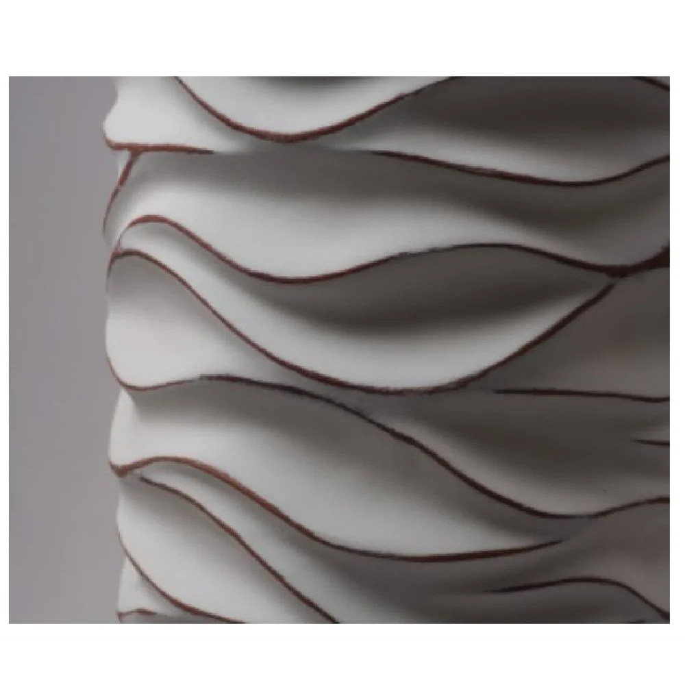 Elfloren Modern White Wave Texture Polyresin Floor Vase | Contemporary Handmade Decorative Flower Vase for Home Decor