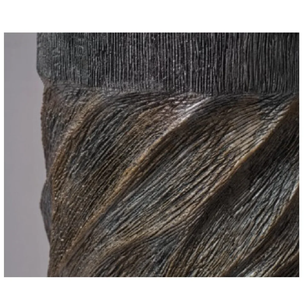 Elfloren Dark Textured Polyresin Floor Vase | Handmade Modern Sculptural Decorative Flower Vase
