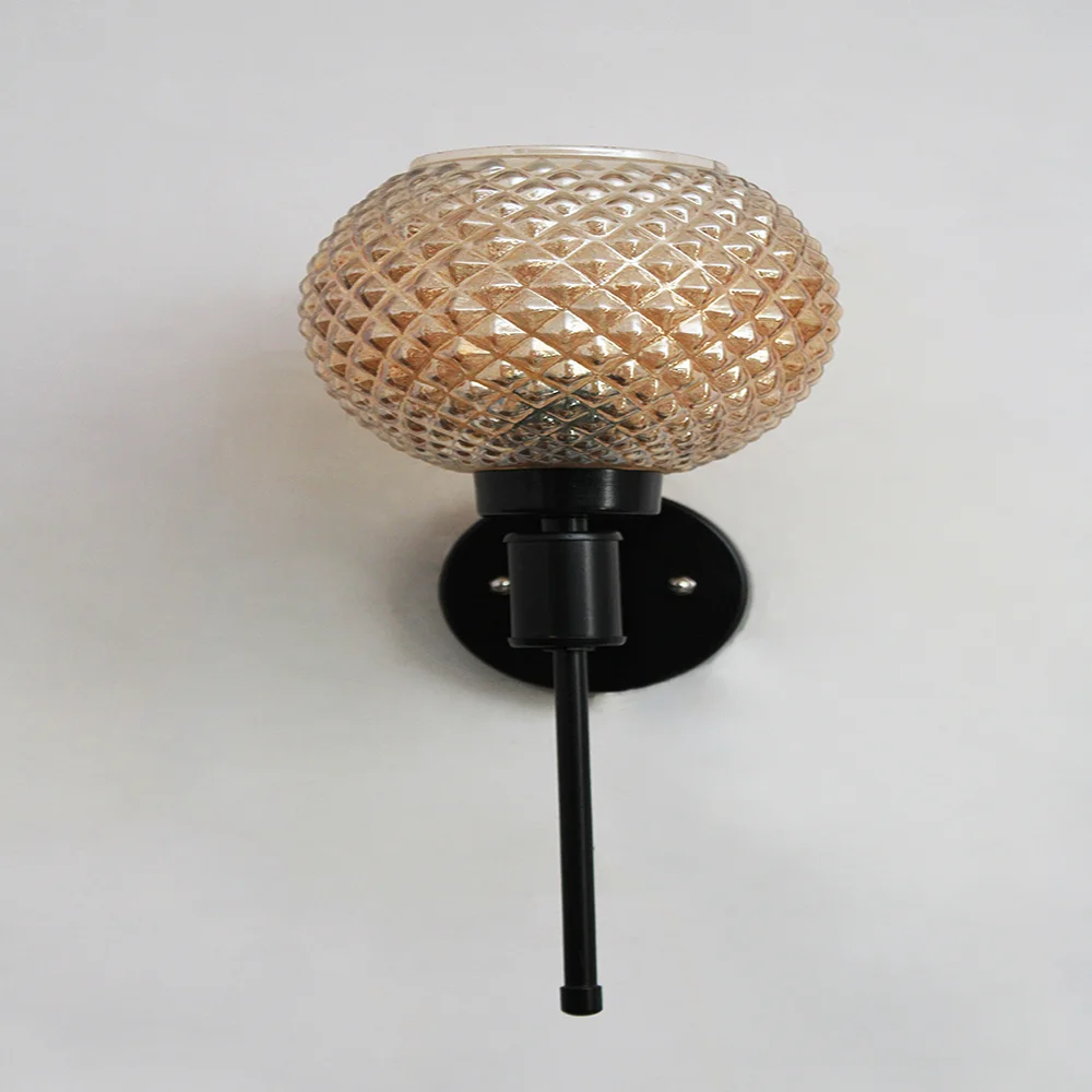 Amber Diamond Glass Black Wall Sconce | SKE-140010_ADGBWC