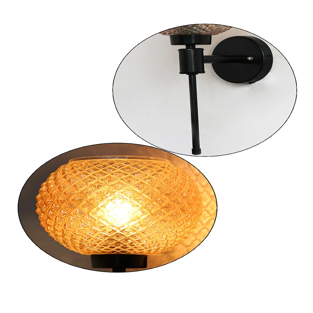 Amber Diamond Glass Black Wall Sconce | SKE-140010_ADGBWC