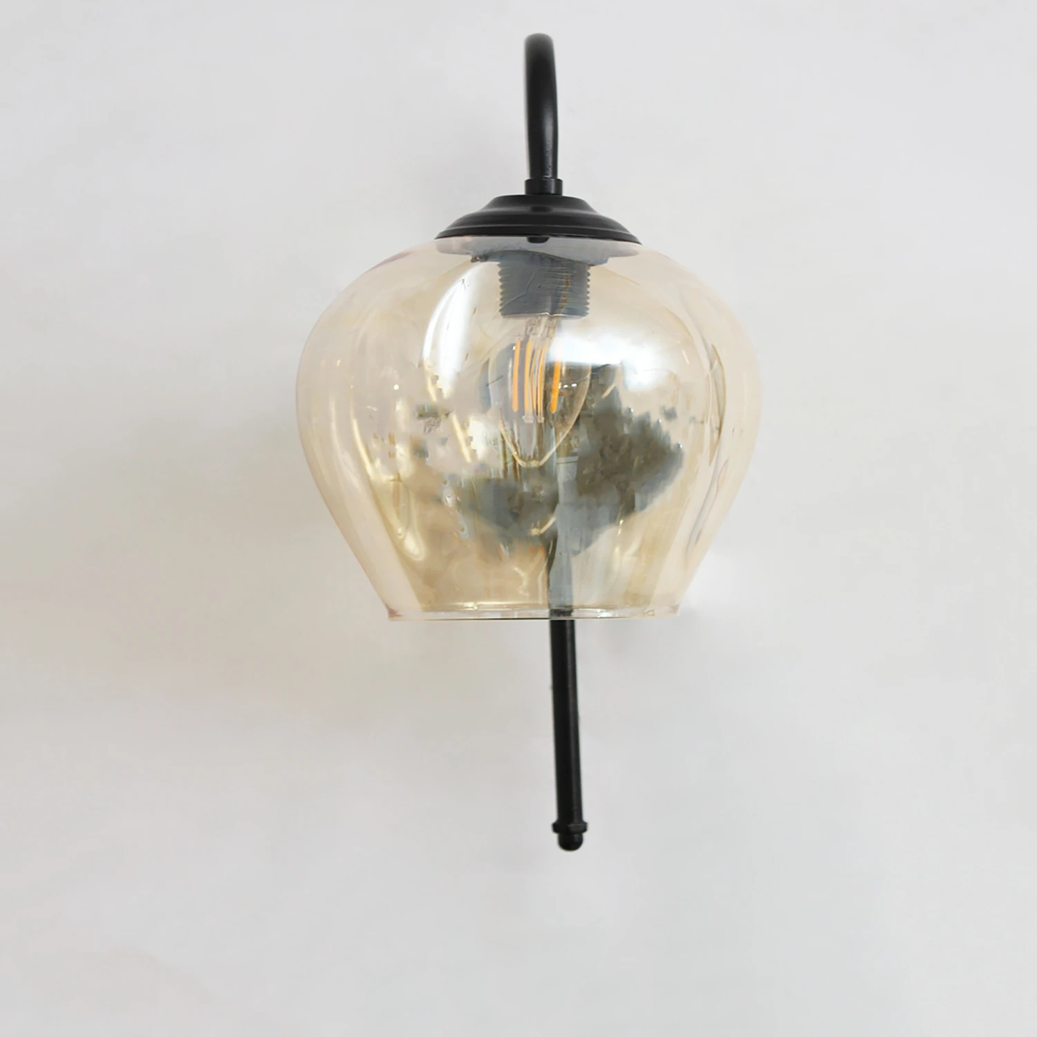 Hanging Downward Amber Glass black Wall Light | SKE-140010_HDAGBWL