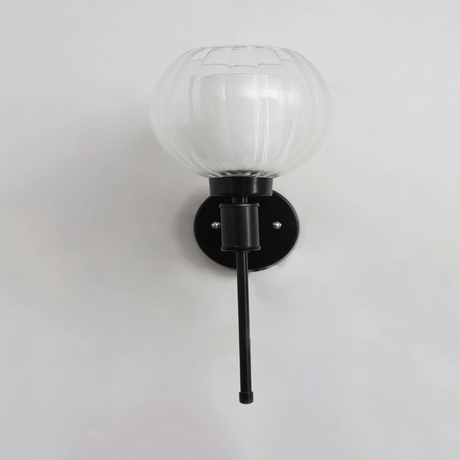 Clear Kharbuja Glass Black Wall Lamp | SKE-140010_CKGBWL
