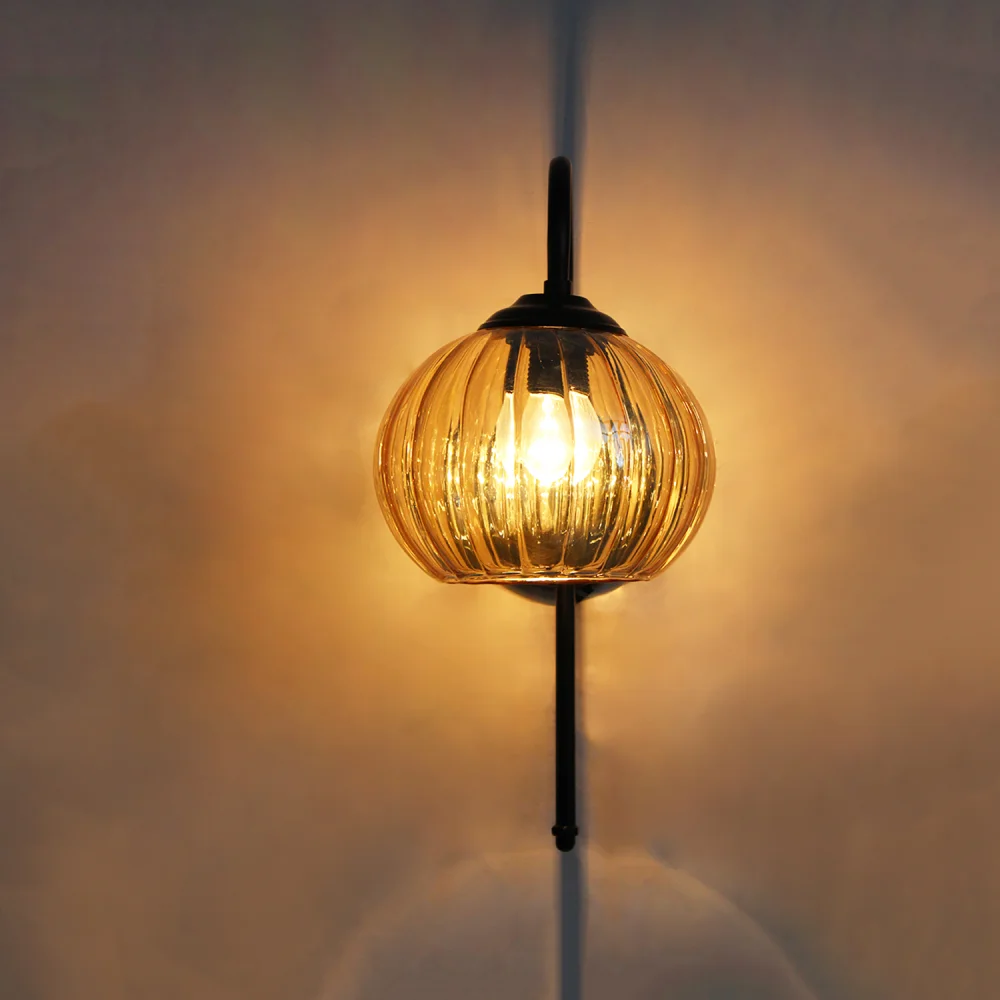 Modern Amber Hanging Black Wall Lamp | SKE-140012_MAHBWL