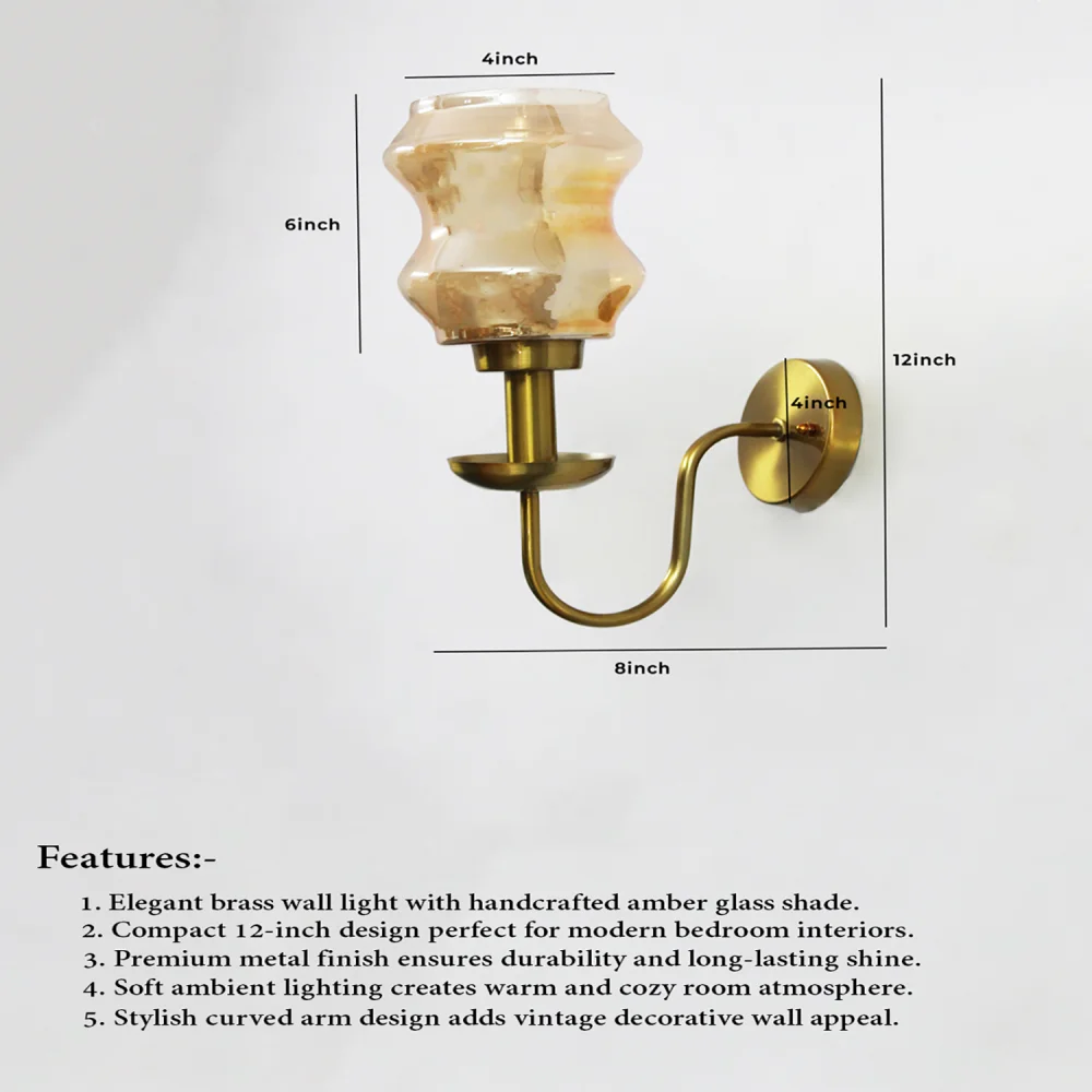 Amber Damru Glass Wall Sconce | SKE-140065_ADGWS
