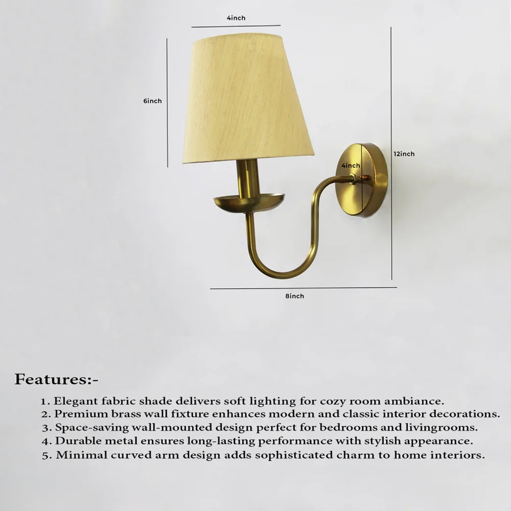 Beige Fabric Shade Wall Lamp |  SKE-140065_BFSWL