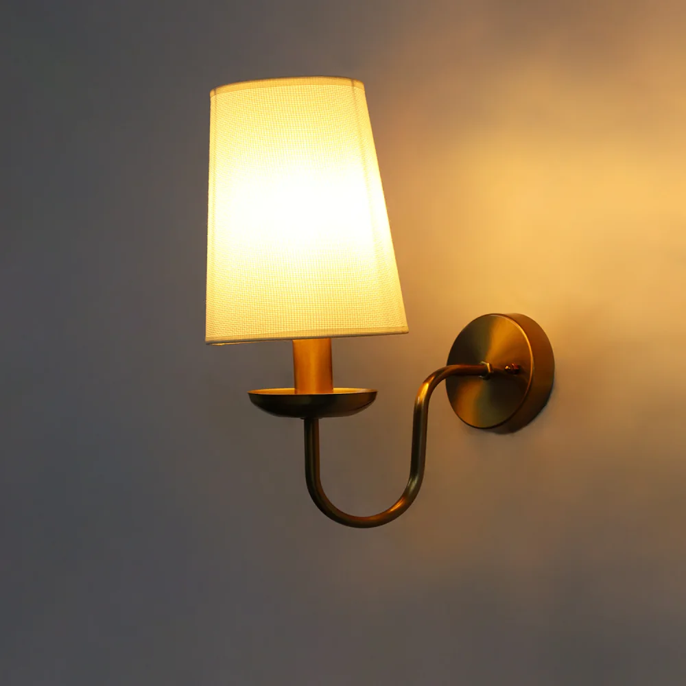 White Fabric Shade Wall Lamp | SKE-140065_WFSWL