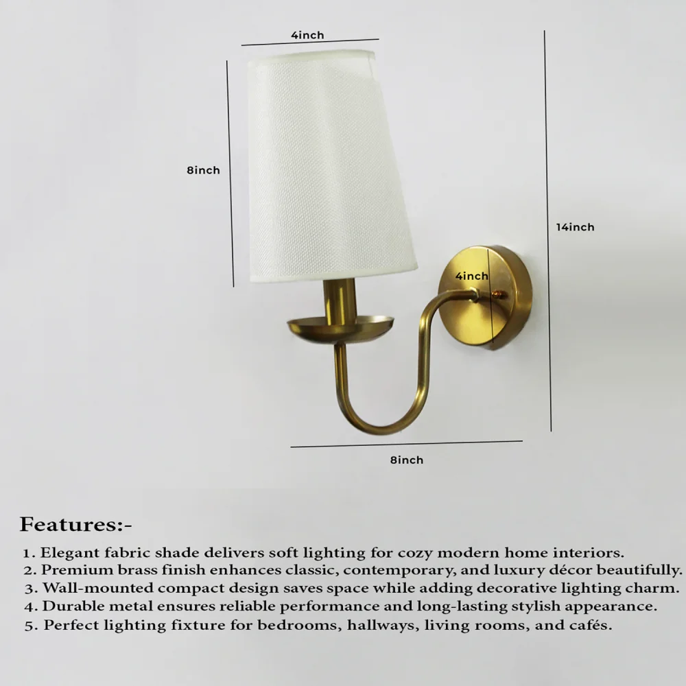 White Fabric Shade Wall Lamp | SKE-140065_WFSWL