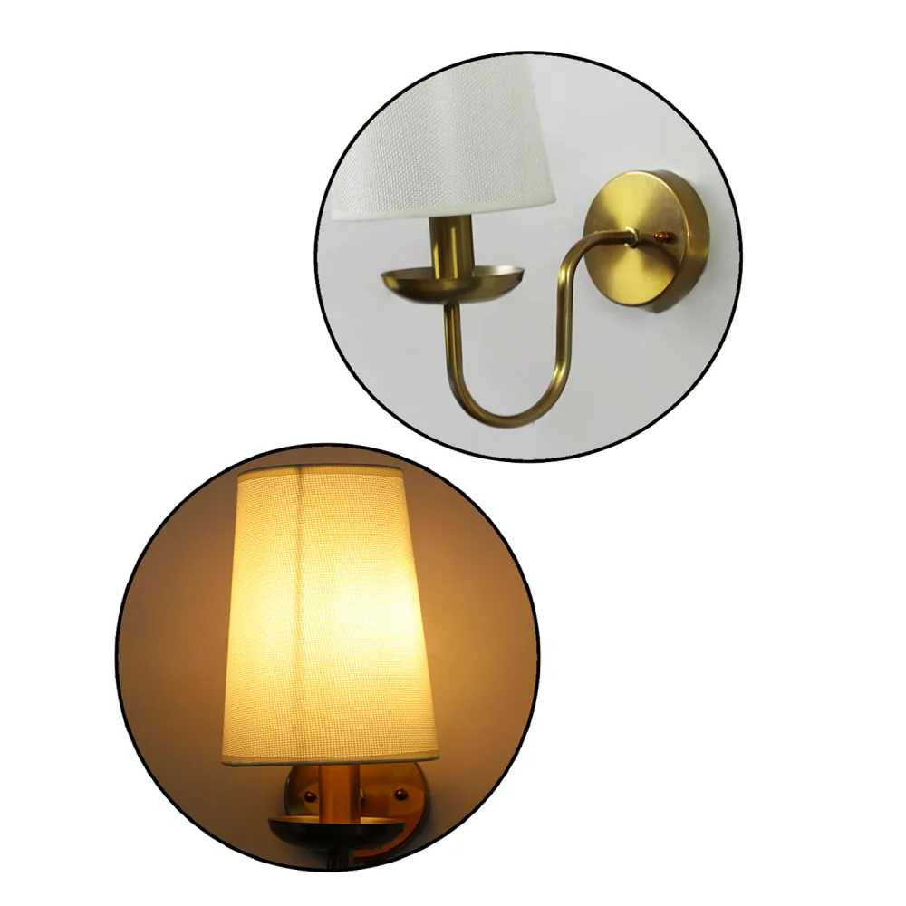 White Fabric Shade Wall Lamp | SKE-140065_WFSWL