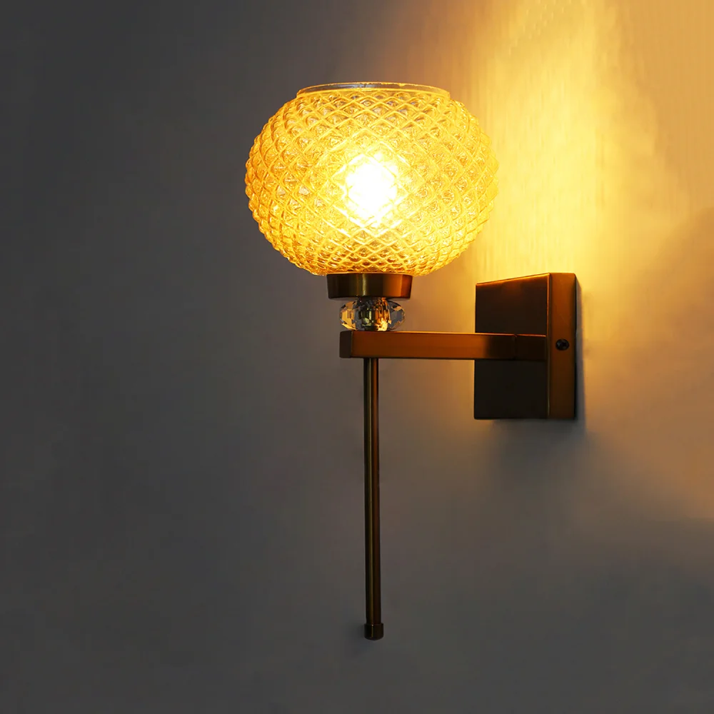 Amber Diamond Cut Glass Wall Light | SKE-140066_ADCGWL