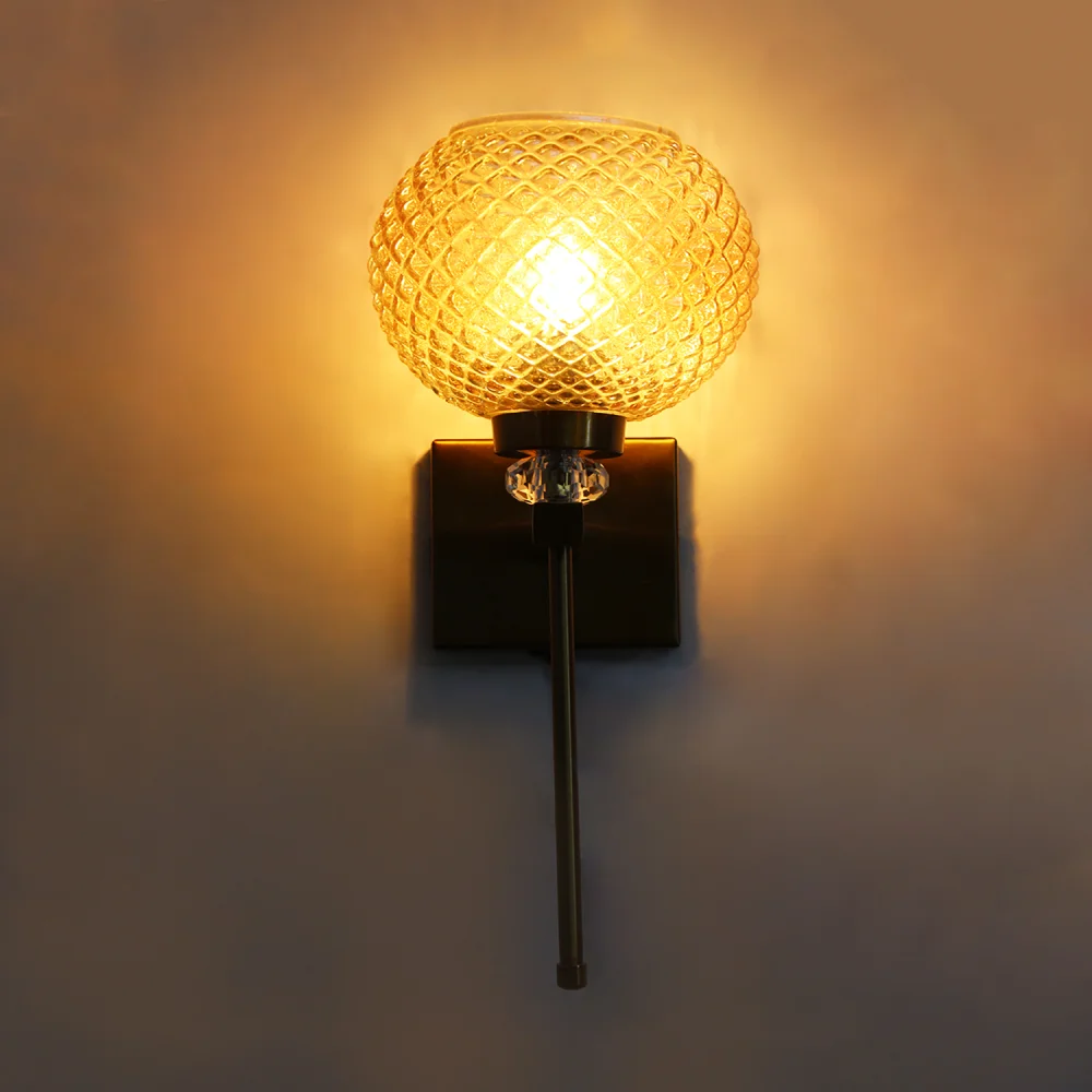 Amber Diamond Cut Glass Wall Light | SKE-140066_ADCGWL