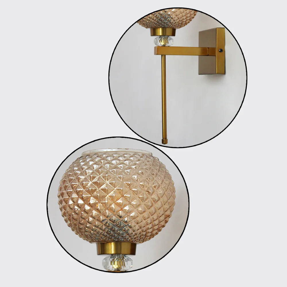 Amber Diamond Cut Glass Wall Light | SKE-140066_ADCGWL