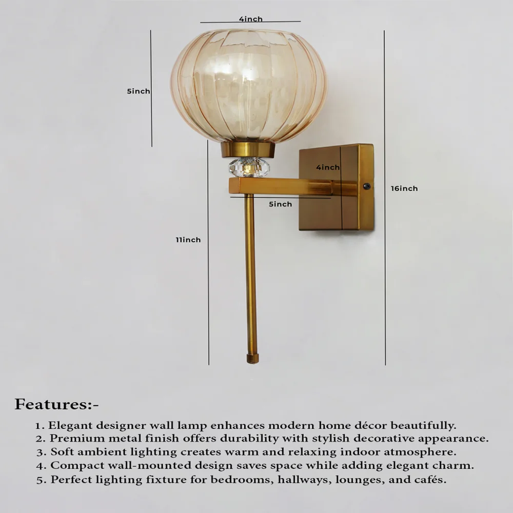 Decorative Amber Kharbuja Wall Sconce | SKE-140066_DAKWS
