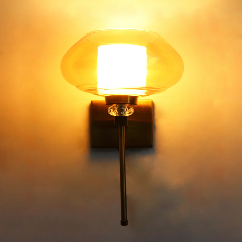 Premium Amber Kachori Glass Wall Sconce |  SKE-140066_PAKGWS