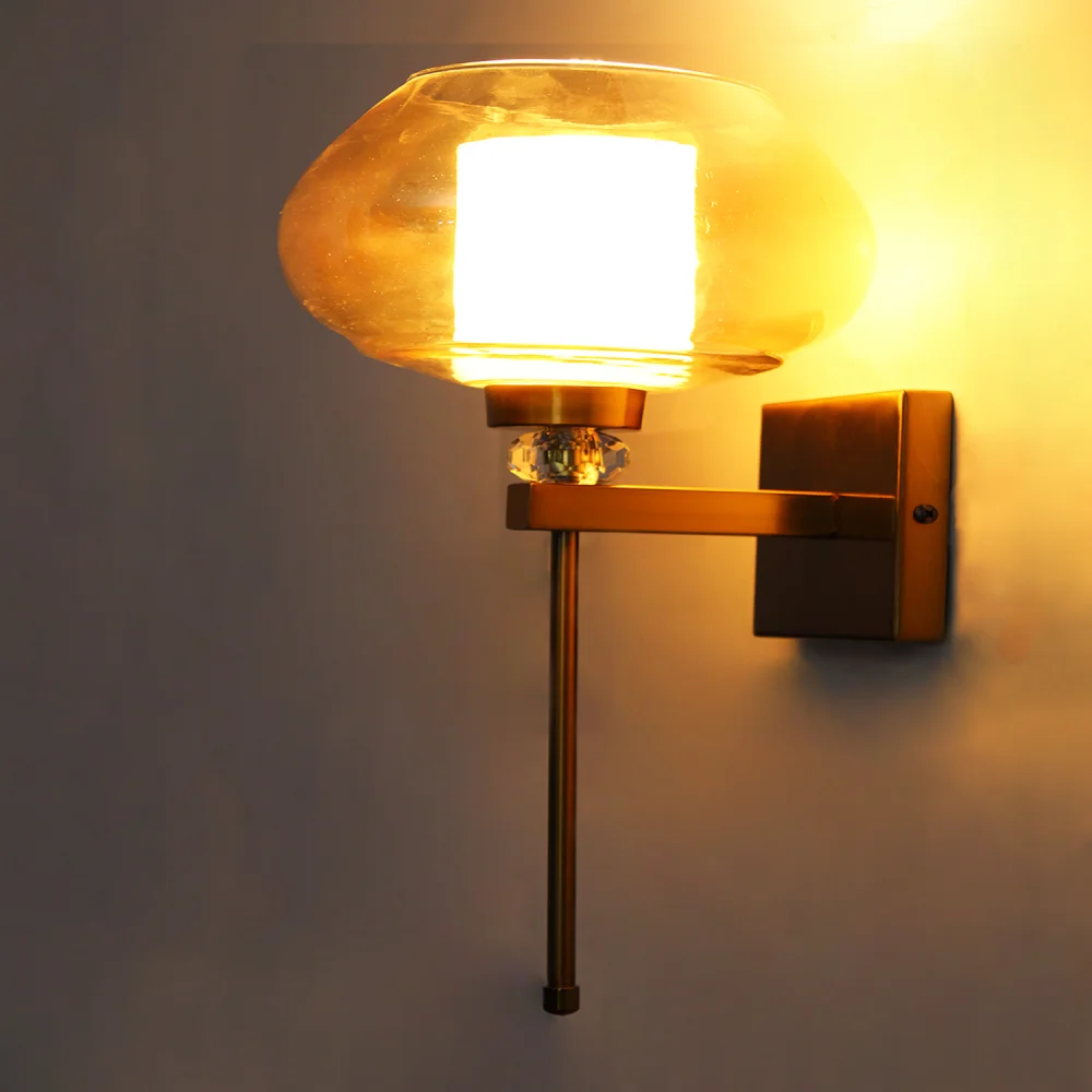 Premium Amber Kachori Glass Wall Sconce |  SKE-140066_PAKGWS