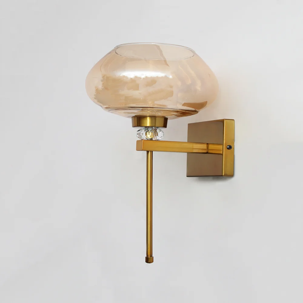 Premium Amber Kachori Glass Wall Sconce |  SKE-140066_PAKGWS