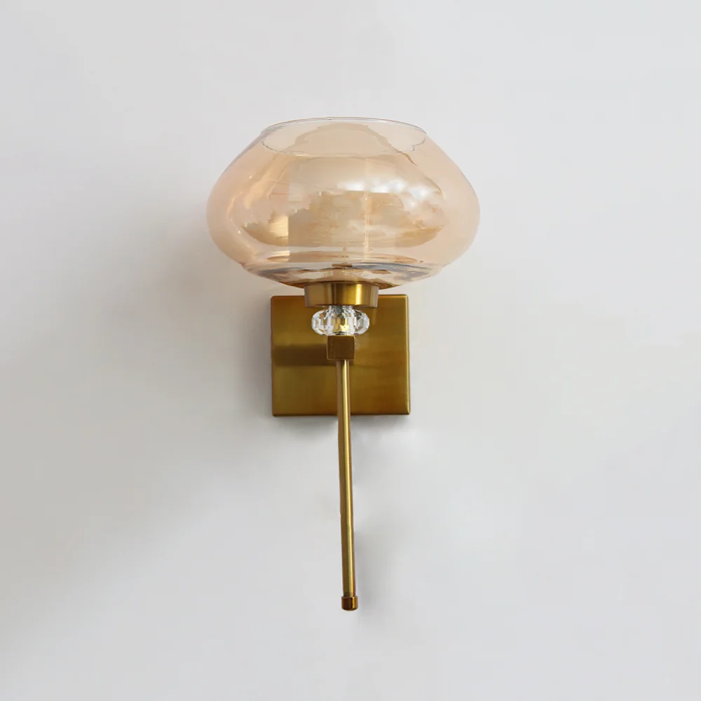 Premium Amber Kachori Glass Wall Sconce |  SKE-140066_PAKGWS
