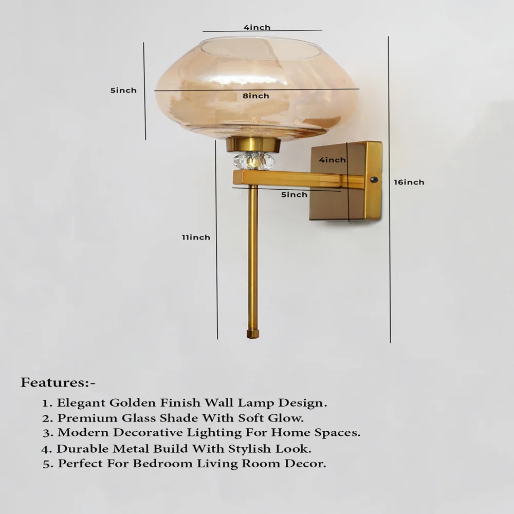 Premium Amber Kachori Glass Wall Sconce |  SKE-140066_PAKGWS