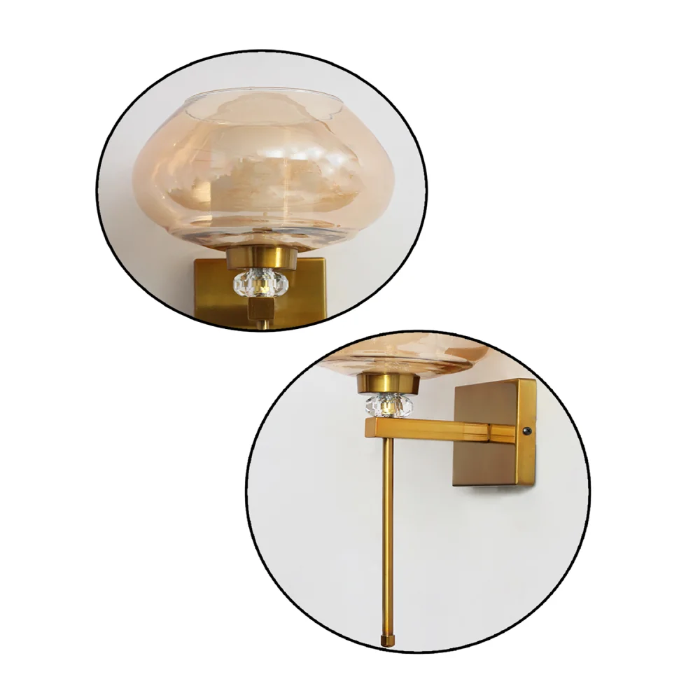 Premium Amber Kachori Glass Wall Sconce |  SKE-140066_PAKGWS